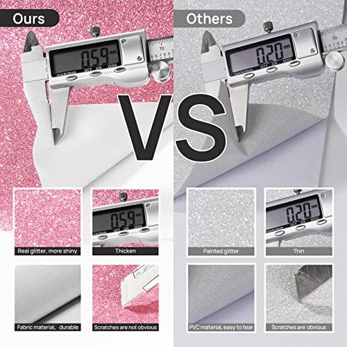 Stickyart 15.8"x275.6" Glitter Wallpaper Textured Light Pink Peel and Stick - Image 3