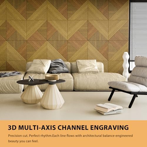 6 Pack Peel and Stick Wood Acoustic Wall Panels - Image 7