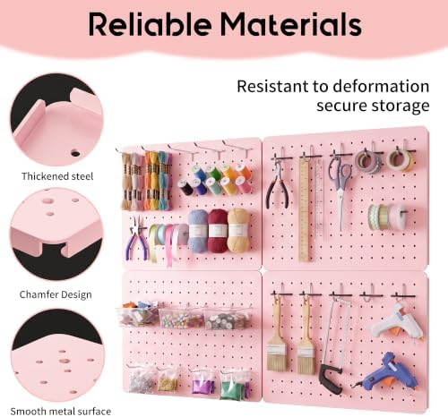 Pegboard Organizer Kit, 4 Pack 12 x 16 in Metal Panels - Image 4