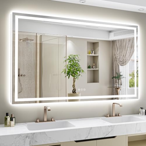 68x48 LED Bathroom Mirror with Lights, Lighted Vanity Mirror by YEELAIT
