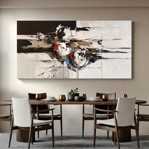 YISXINOAG Black White Abstract Wall Art Modern Industrial Painting 29"X58" - Image 4