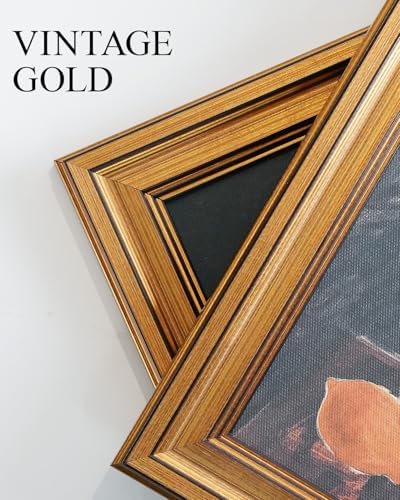 VIYYIEA Vintage Gold Framed Floral Wall Art, Dark Botanical Academia Moody - Image 3