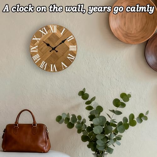 12 Inch Wall Clock, Roman Numerals Wall Clock Battery Operated, Silent - Image 5