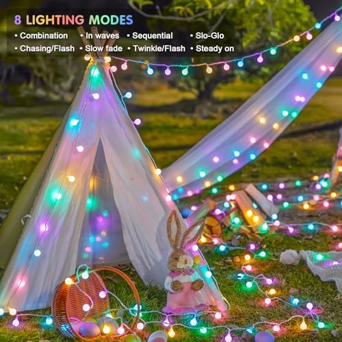 JMEXSUSS 33ft 100 LED Globe Easter Lights Battery Operated - Image 2