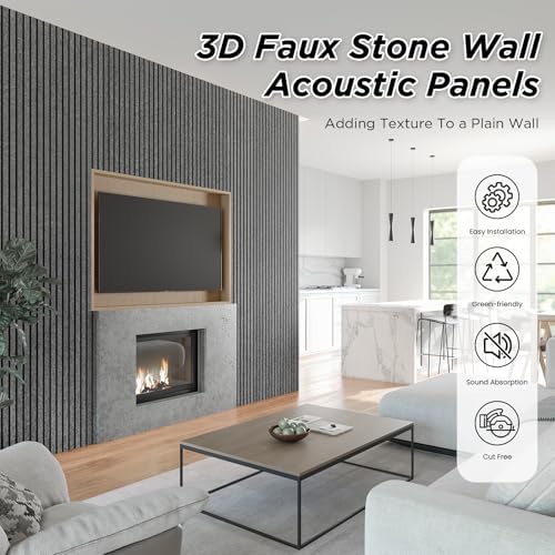 SMARTSTANDARD Acoustic Wall Panels, 4 Piece 106" x 12.6" Soundproof Slat Wall - Image 5