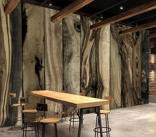 Rustic Wood Plank Grain Pattern Wallpaper Peel Stick - Image 3