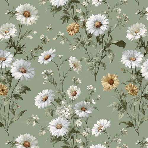 Livebor Floral Peel and Stick Wallpaper Green Wallpaper 16.9in x393.7in by LiveborDirectWallpaper
