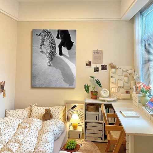 Vintage Black and White Poster Leopard Jaguar Printed Art Cheetah Print Leopard - Image 6