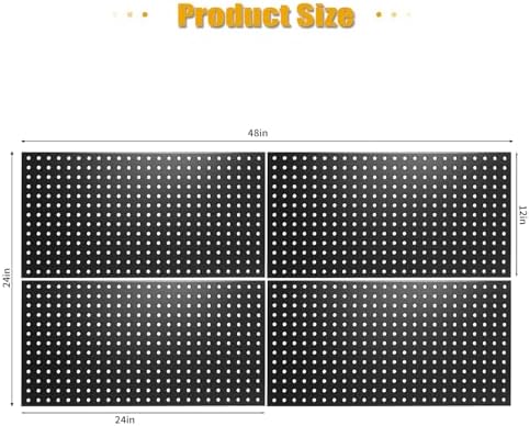 4 Pack Metal Pegboard Panels 24" x 12" - Image 3