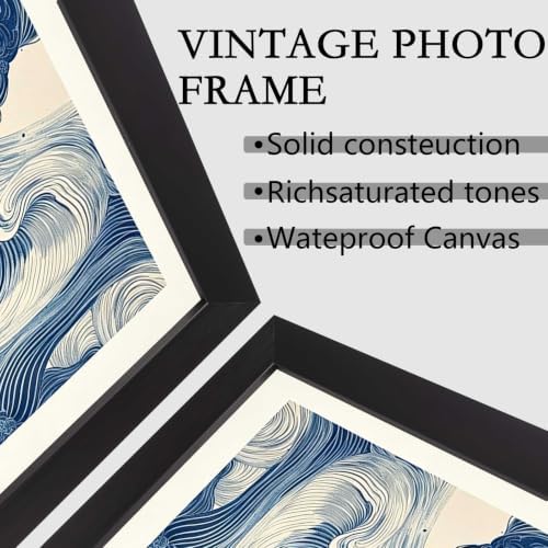 Black Framed Yasuragi Waves Canvas Wall Art 16x20in - Image 4