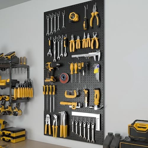 Spampur Peg Board, 10 Pack Metal Pegboard Panels, Pegboards Wall Organizer - Image 2