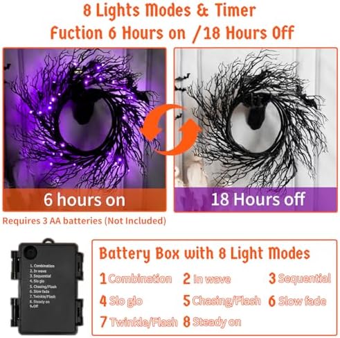 6 Ft Halloween Decor Vine with 45 LED Lights, Adjustable Shape - Image 4