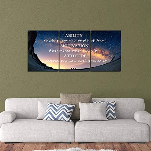 Motivational Quotes Canvas Wall Art Inspirational Ability Motivation Attitude - Image 2