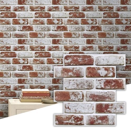 Commomy Faux Brick Peel and Stick Thin PVC 10 Pcs 11.8" x 11.8" by CommomyDecor