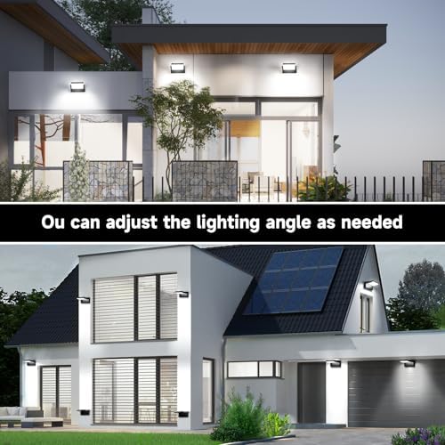 Outdoor Wall Sconces 350 ° Rotatable Panel 6000K IP65 Waterproof 3Pack - Image 5