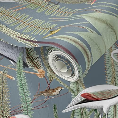 Spoonflower Cranes Herons Slate Peel and Stick Removable Wallpaper - Image 2