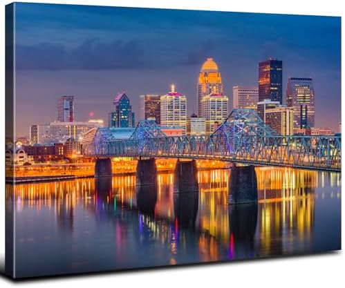 Colorful Cityscape Canvas Wall Art by AREBOLOLLC