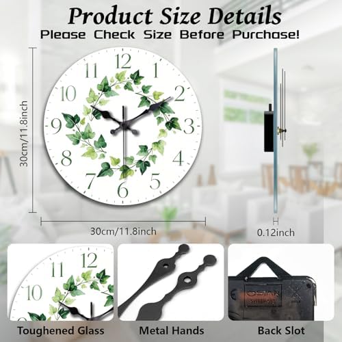 peacoblue Minimal Ivy Wall Clocks Battery Operated - Image 2