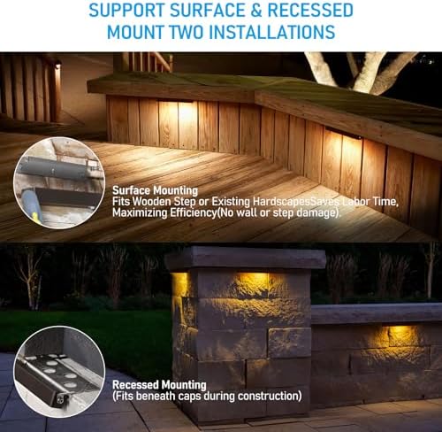 LEONLITE 8-Pack 12 Inch LED Hardscape Lighting, 2700K Soft White - Image 3