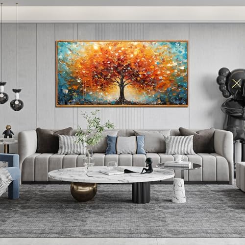 Framed Canvas Wall Art for Living Room Bedroom Office Large Tree of Life Wall - Image 4