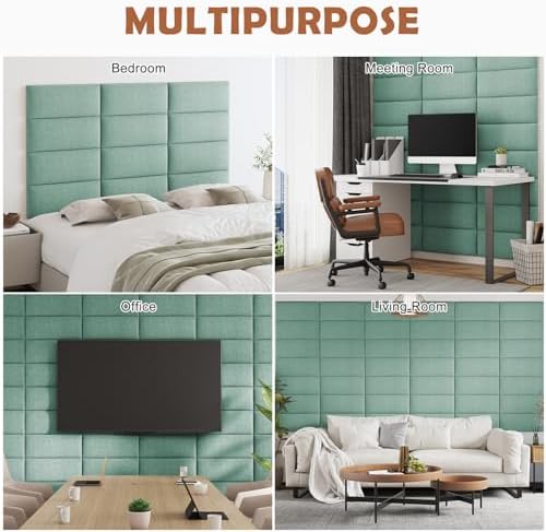 IFNOW Wall Mounted Headboard, Peel and Stick Panels, Grass Green - Image 5