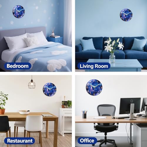 peacoblue Light Geometric Wall Clocks Battery Operated - Image 6