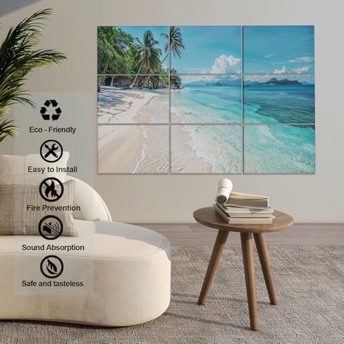 9 Pack Wall Art Acoustic Panels, Decorative Sound Dampening Panels, Acoustic - Image 3