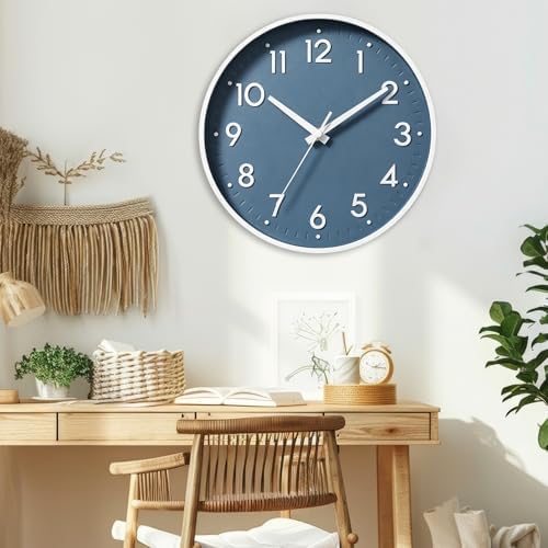 Mosewa 10 Inch Wall Clock Battery Operated Silent Non Ticking Analog - Image 4