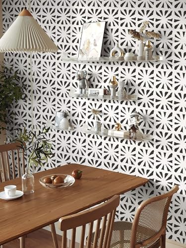Dimoon 17.3''x157'' Peel and Stick Wallpaper Modern Black White Boho Contact - Image 3
