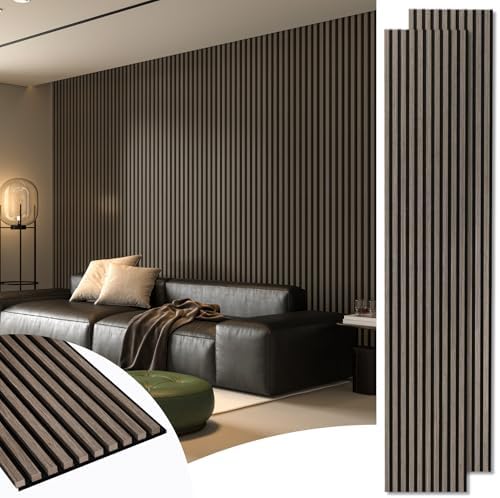 Art3d 108 x 12 in 3D Fluted Soundproof Wood Slat Wall Panel by Art3d