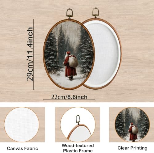 KSDUT Vintage Santa Claus Christmas Oval Wall Art 8.6"x11.4" - Image 7