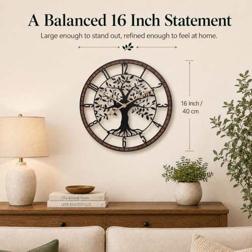 16 Inch Arabic Numerals Tree Wall Clocks - Image 4
