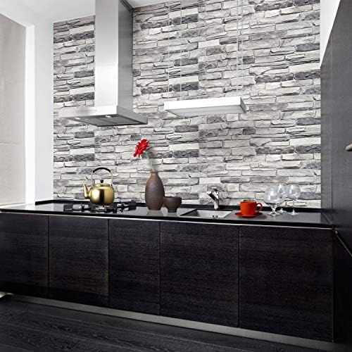 Dundee Deco Grey Faux Stone PVC 3D Wall Panel, 3.2 ft X 1.6 ft, Interior Design - Image 3