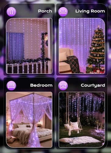 Brightown 300 LED Purple Fairy Lights, 9.8ft x 9.8ft Halloween String Light - Image 7