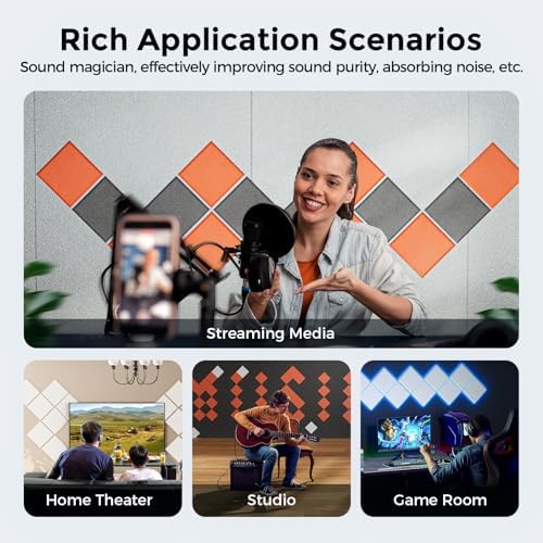 12 Pack Self-Adhesive Acoustic Panels, 2nd Generation Sound Absorbing Panel - Image 6