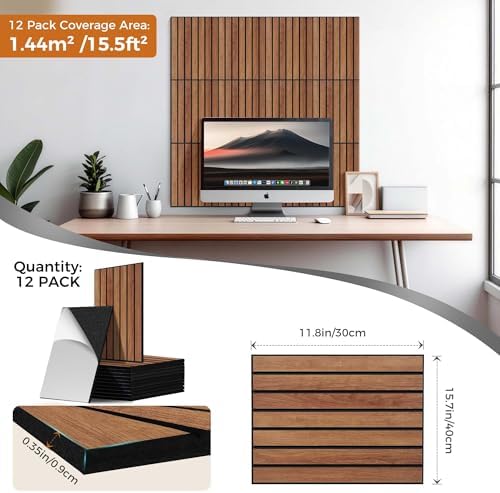 TO-TH Acoustic Panels Self-Adhesive Sound Proof Wall Panel 12 Pack - Image 6