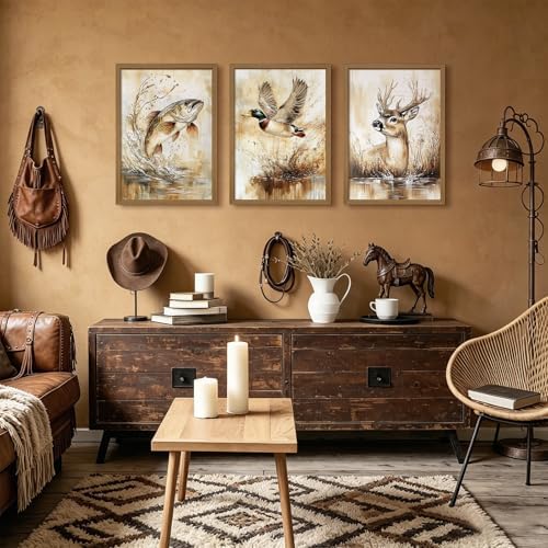 Hunting Nursery Wall Art Decor Wildlife Boys Room Pictures Fishing Poster - Image 5