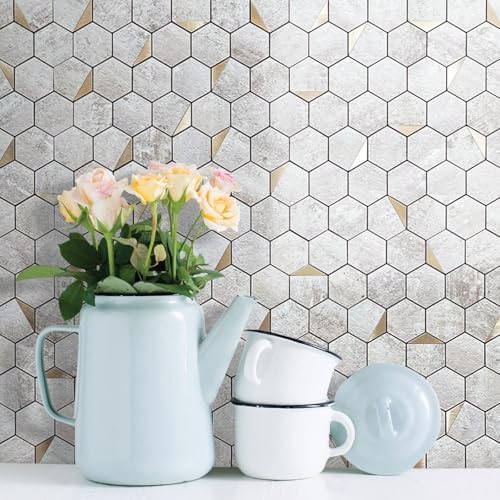 DICOFUN 1 Hexagon Tile Peel and Stick Backsplash - Image 6