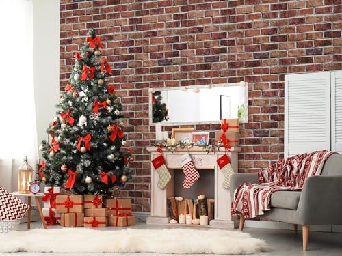 Rugreat Red Brick Peel and Stick Wallpaper Faux Brick Decor 17.3inW 591inL - Image 2