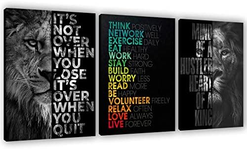 Motivational Canvas Painting Wall Art Execution Grind Hustle Inspirational Wall by Yetaryy