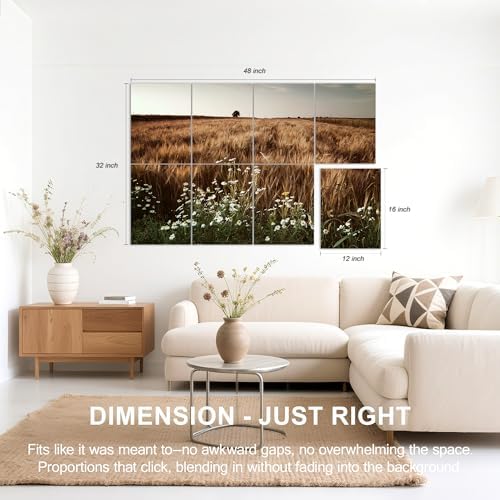 Mollywell Art Acoustic Panels, 48x32 in, Lonely Tree・Wheat and Flowers - Image 4