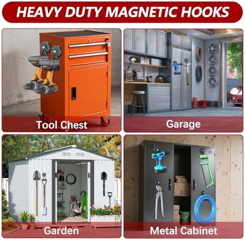 3-H Heavy Duty Magnetic Hooks, Large Magnet Hooks, 2 Pack Black - Image 5