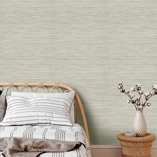 Rugreat Textured Grasscloth Wallpaper Peel and Stick 120inL 17.3inW - Image 4