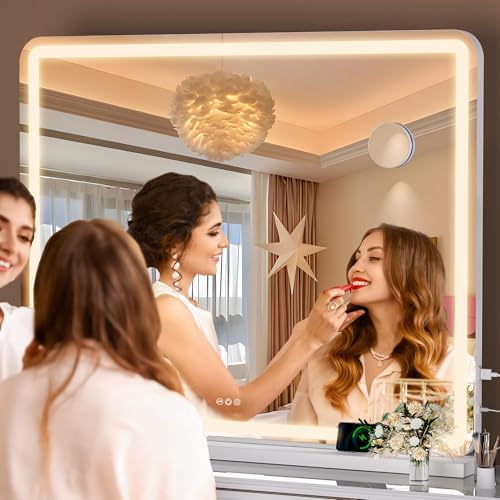Hasipu Vanity Mirror with Lights, 37.4" x 26" LED Makeup Mirror, Lighted Makeup - Image 5