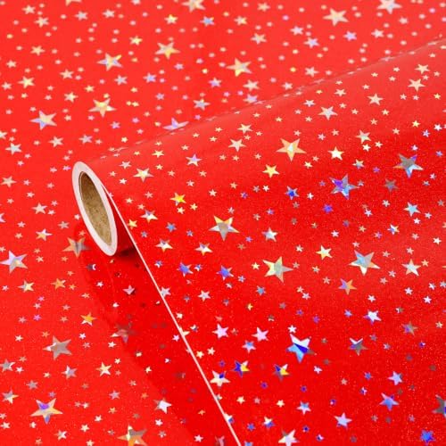 JPK Red Holographic Star Contact Paper by Unknown