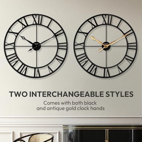 30 Inch Wall Clocks for Living Room Decor, Roman Numeral - Image 4