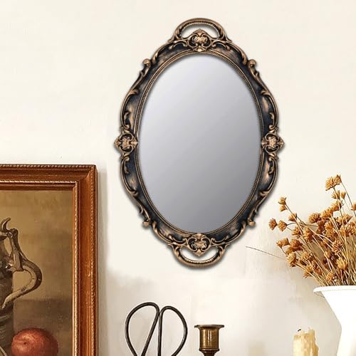 Eaoundm 14.5 x 10 inchs Oval Vintage Hanging Mirror - Image 2