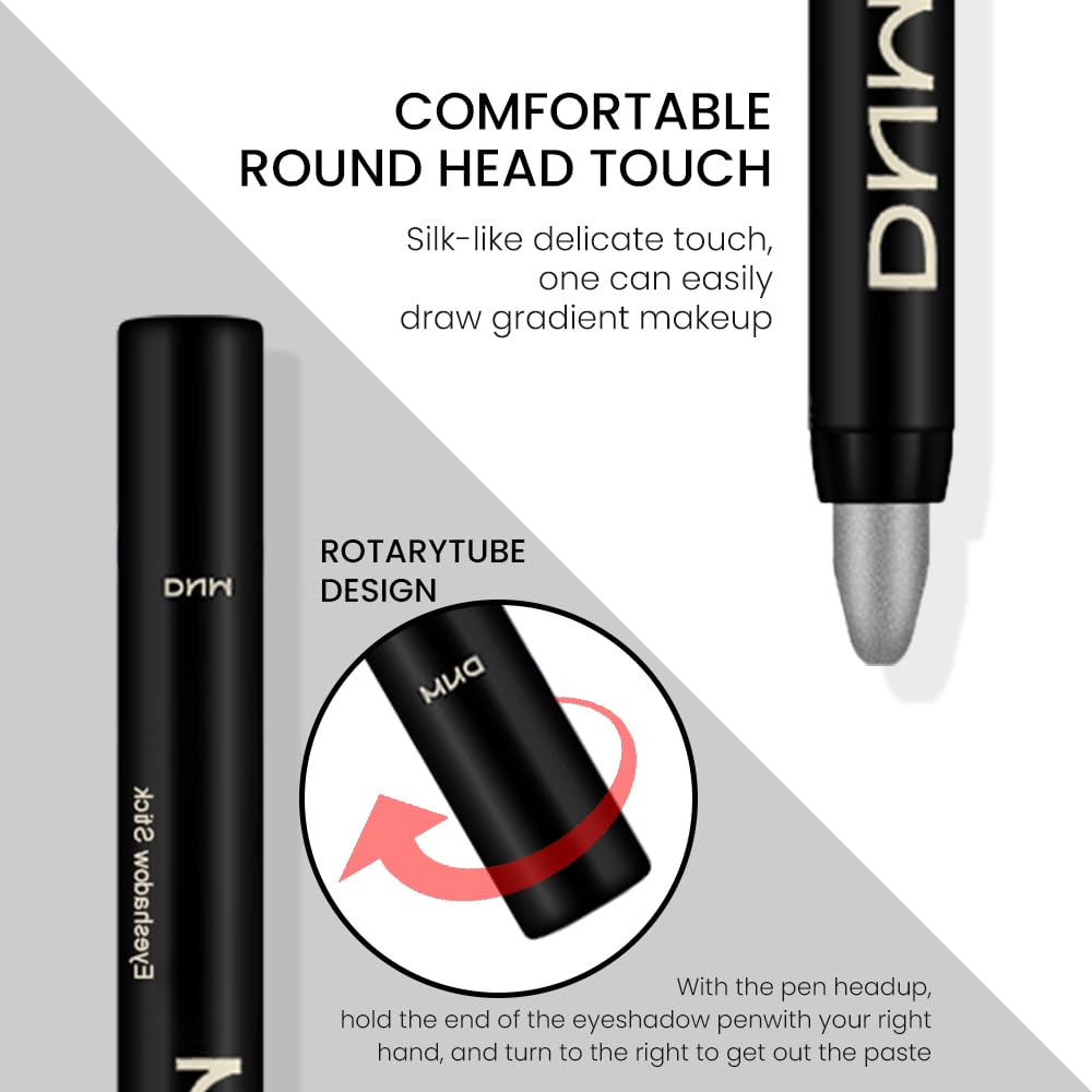 Kaely 2Pcs Cream Eyeshadow Stick Set for Eyes,Sky Blue & Greenish Cyan Shimmer Pen,Eye Brightener Halloween Makeup,sombras para ojos,Smooth Eye Shadow Highlighter Crayon Pencil Waterproof,10+12