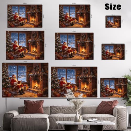 AVANT GARDE CANVAS Christmas Canvas Wall Art, Santa Claus Reading by Fireplace - Image 6