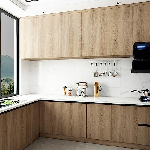 32x590in Extra Wide Light Brown Wood Grain Contact Paper Tan Walnut Textured - Image 4